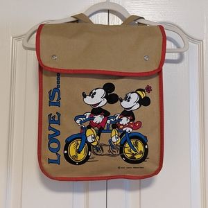 Rare Vintage 70s "Love Is" Mickey and Minnie Mouse Backpack